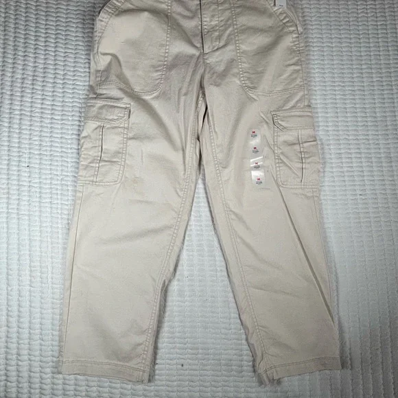 Old Navy OG Chino High Rise Utility Cargo Pants Medium NWT Off White - Picture 4 of 9